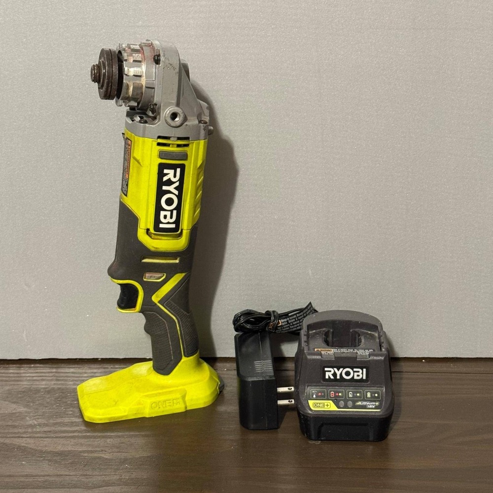 Ryobi‎ PCL445 ONE+ 18V Cordless 4-1/2" Angle Grinder w/ P118B Charger Tested OEM